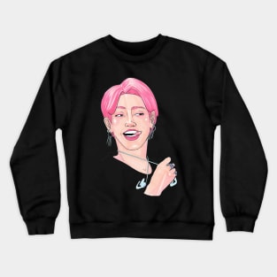 Jimin in  Pink Crewneck Sweatshirt